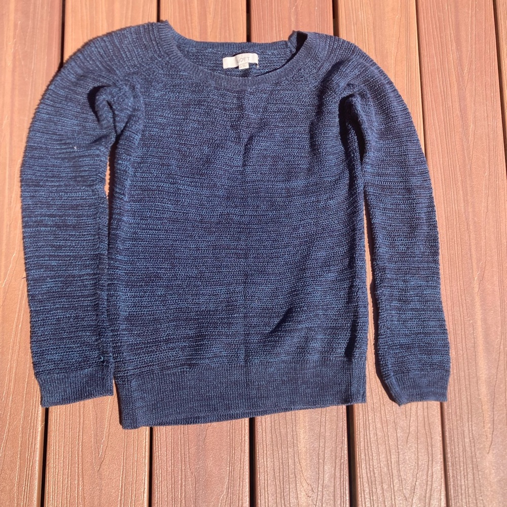 LOFT Deep Blue Textured Sweater
